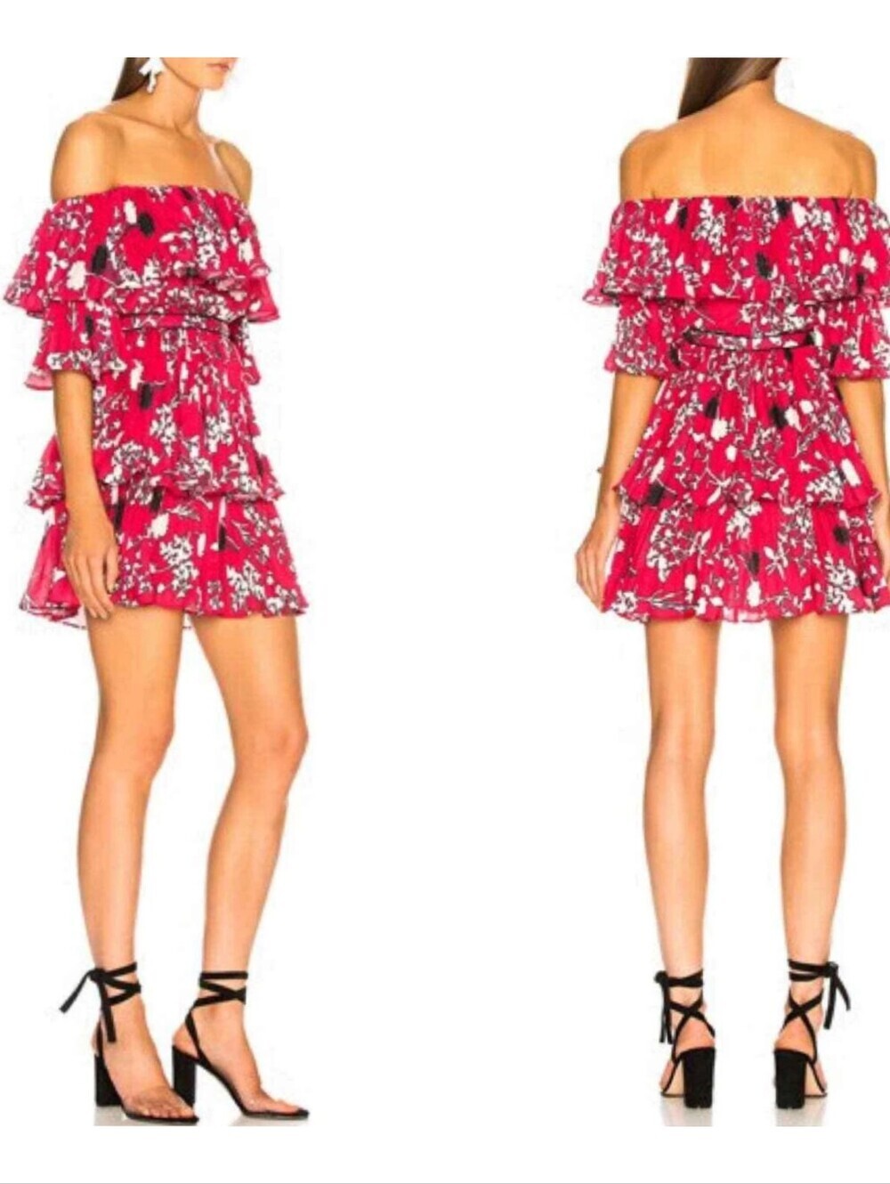 Self-Portrait Pleated Off The Shoulder Dress